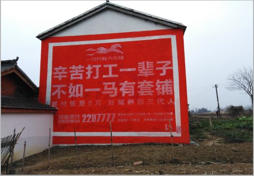 汝南一马光彩墙体广告